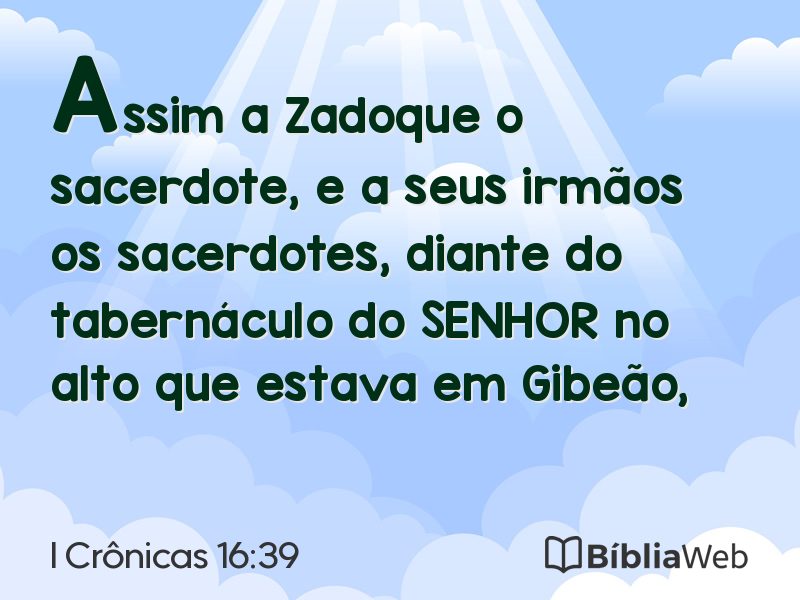 I Crônicas 16:39 em imagem para compartilhar