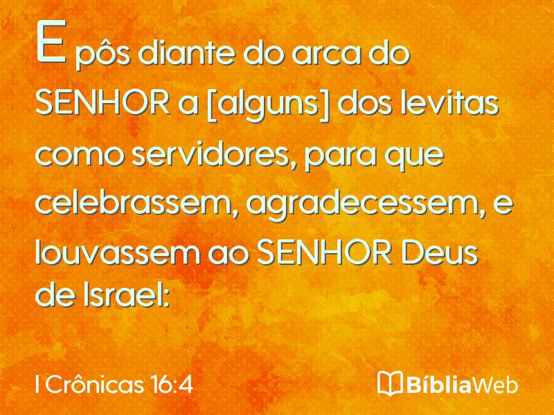 I Crônicas 16:4 em imagem para compartilhar