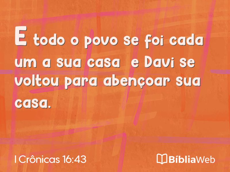 I Crônicas 16:43 em imagem para compartilhar