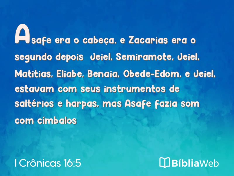 I Crônicas 16:5 em imagem para compartilhar