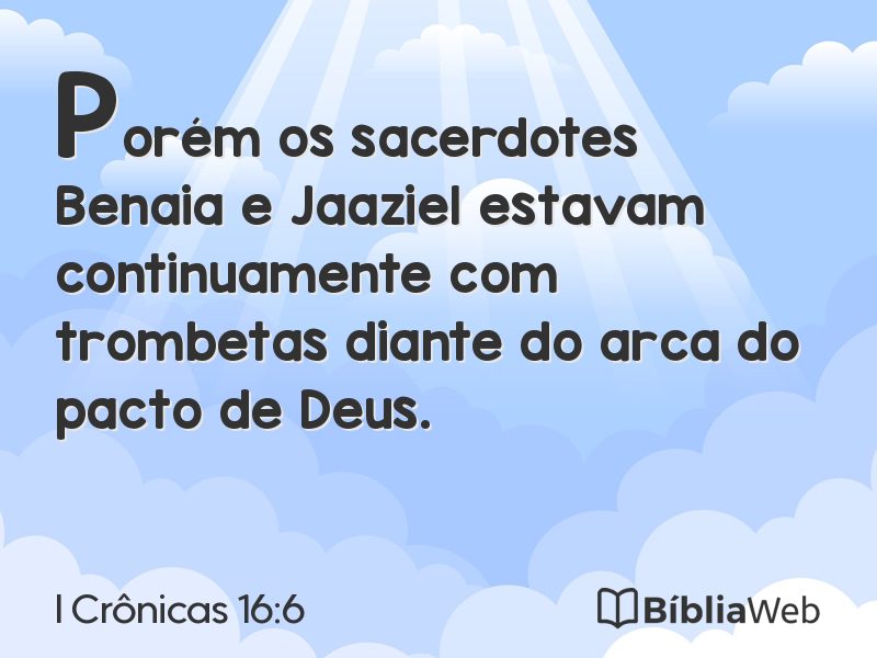 I Crônicas 16:6 em imagem para compartilhar