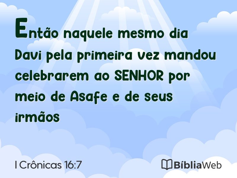 I Crônicas 16:7 em imagem para compartilhar