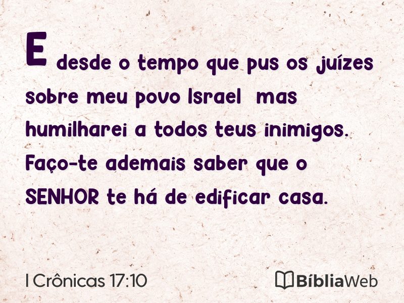 I Crônicas 17:10 em imagem para compartilhar