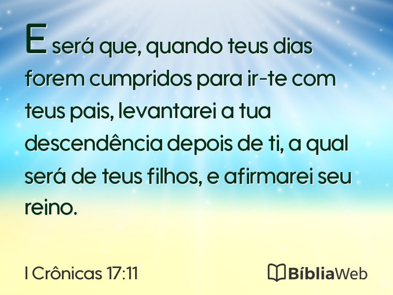 I Crônicas 17:11 em imagem para compartilhar