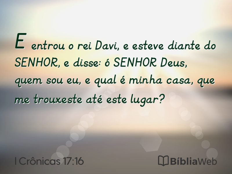 I Crônicas 17:16 em imagem para compartilhar