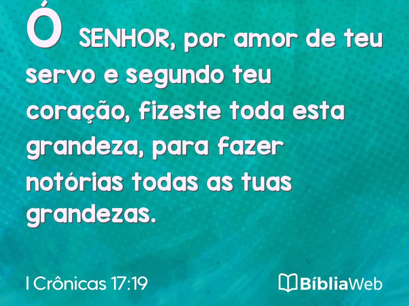 I Crônicas 17:19 em imagem para compartilhar