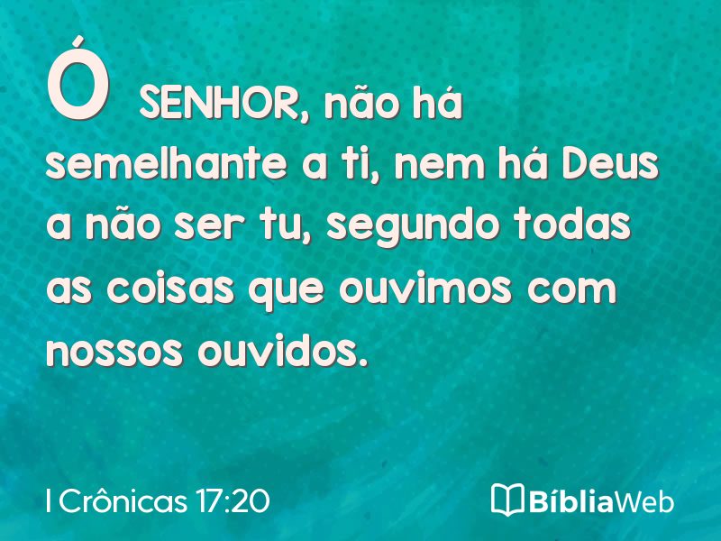 I Crônicas 17:20 em imagem para compartilhar