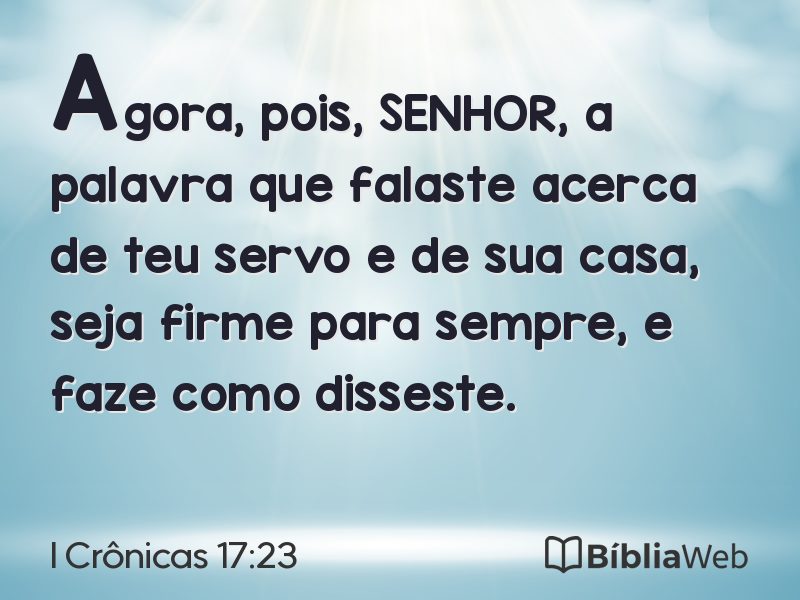 I Crônicas 17:23 em imagem para compartilhar