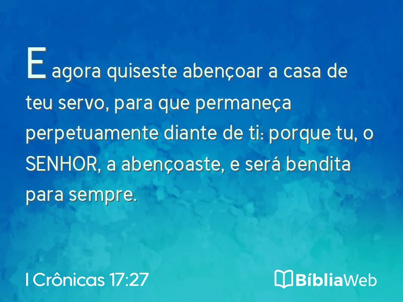 I Crônicas 17:27 em imagem para compartilhar