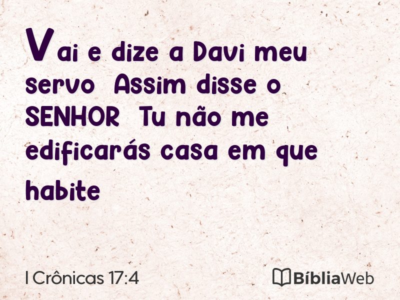 I Crônicas 17:4 em imagem para compartilhar