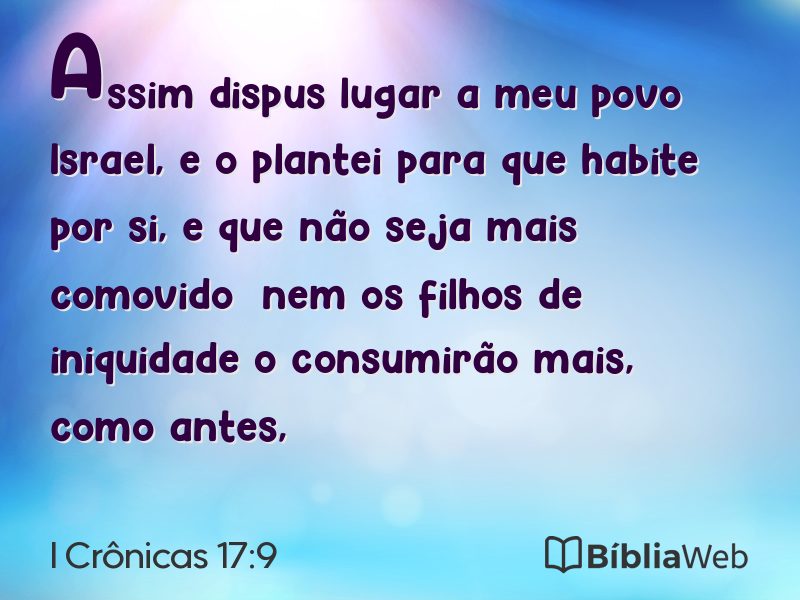 I Crônicas 17:9 em imagem para compartilhar