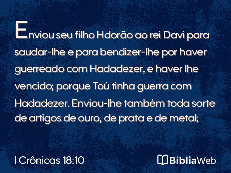 I Crônicas 18:10 em imagem para compartilhar
