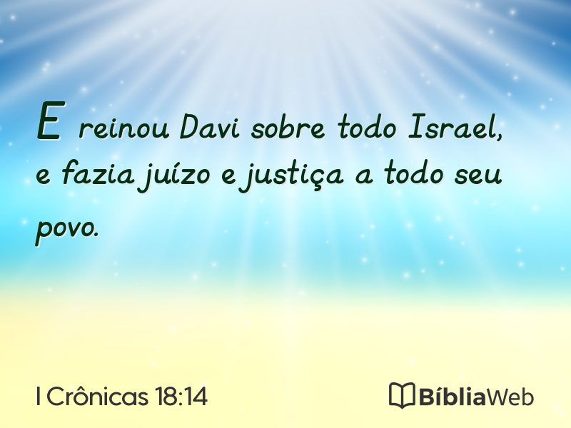 I Crônicas 18:14 em imagem para compartilhar