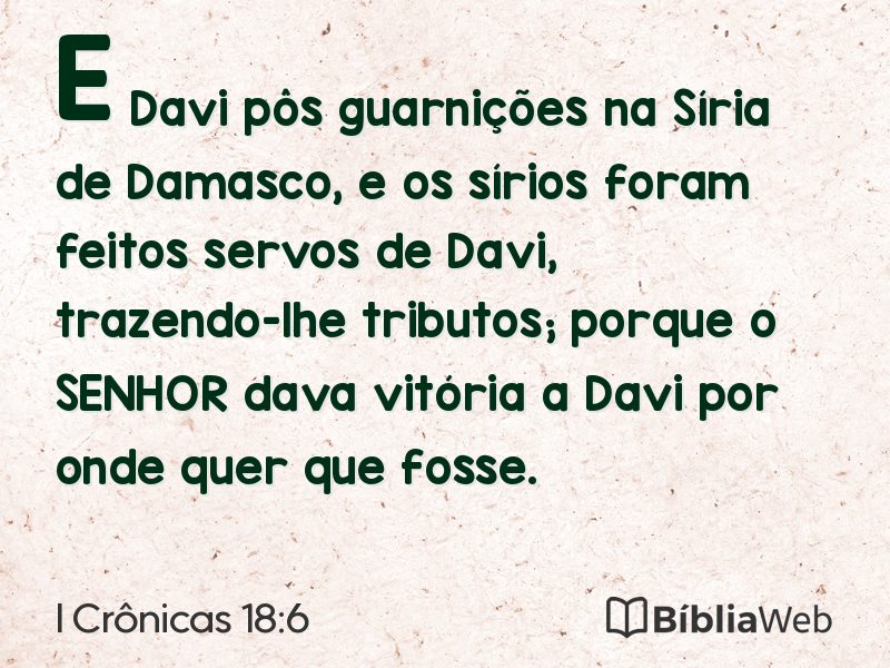 I Crônicas 18:6 em imagem para compartilhar