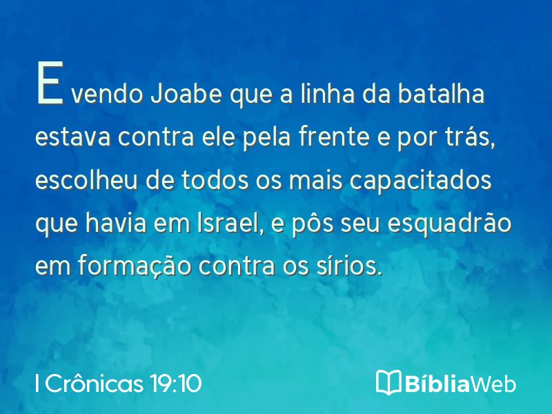 I Crônicas 19:10 em imagem para compartilhar