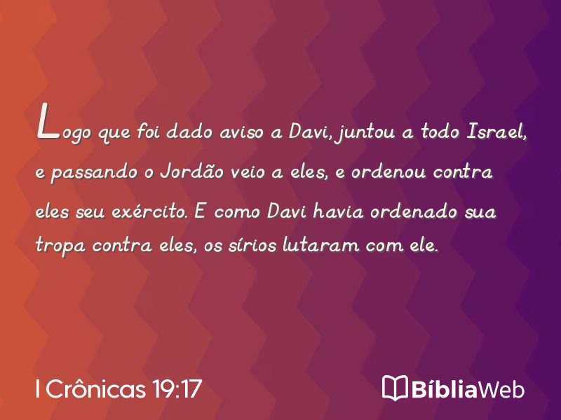 I Crônicas 19:17 em imagem para compartilhar