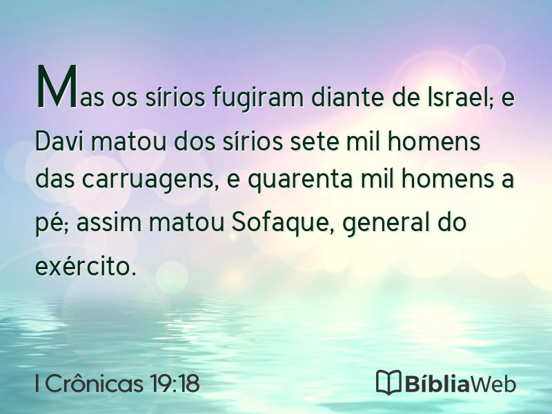 I Crônicas 19:18 em imagem para compartilhar