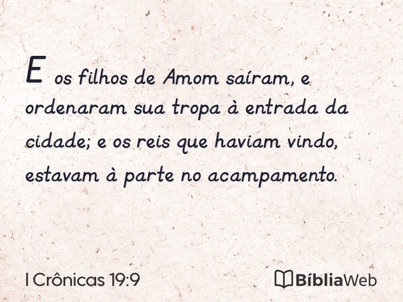 I Crônicas 19:9 em imagem para compartilhar