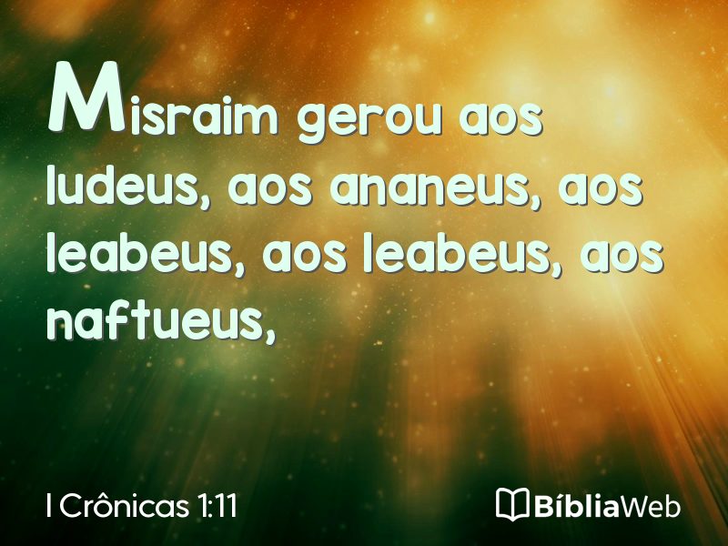 I Crônicas 1:11 em imagem para compartilhar