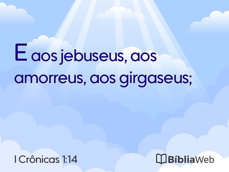 I Crônicas 1:14 em imagem para compartilhar