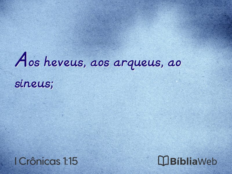 I Crônicas 1:15 em imagem para compartilhar