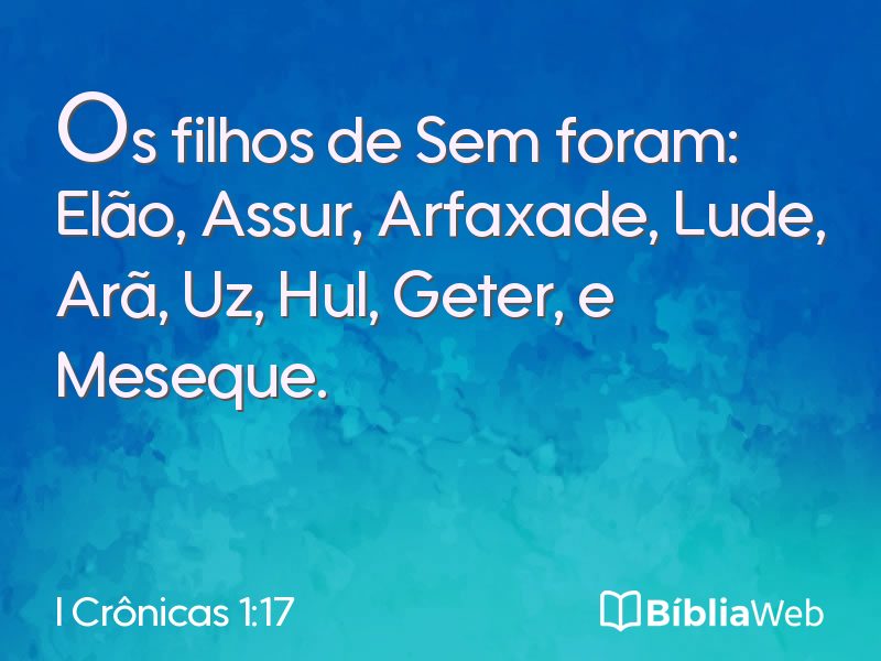 I Crônicas 1:17 em imagem para compartilhar