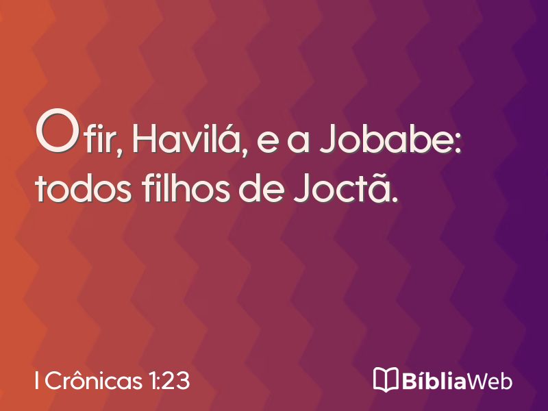 I Crônicas 1:23 em imagem para compartilhar