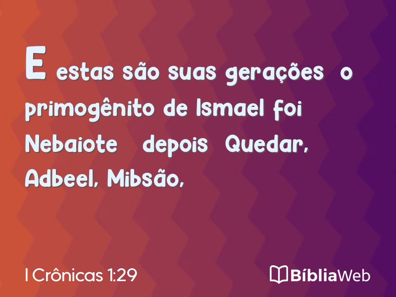 I Crônicas 1:29 em imagem para compartilhar