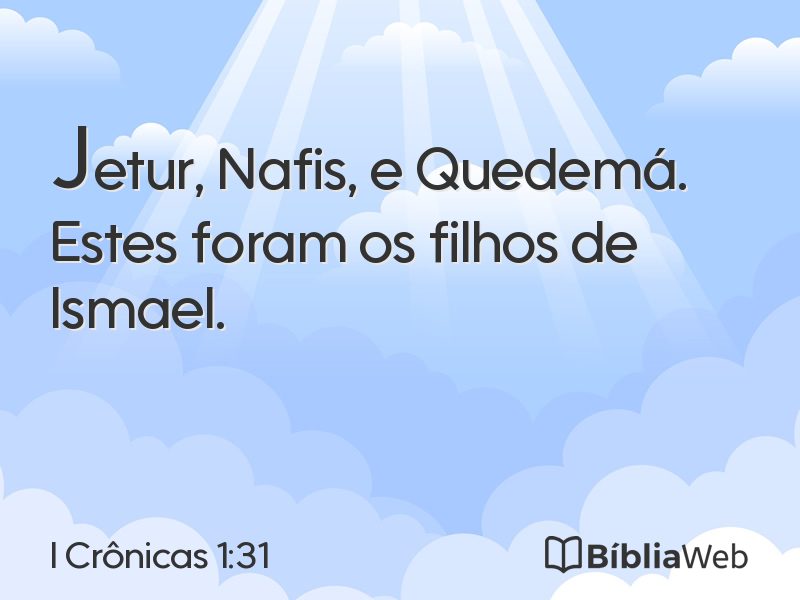 I Crônicas 1:31 em imagem para compartilhar