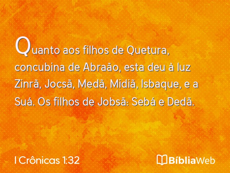 I Crônicas 1:32 em imagem para compartilhar