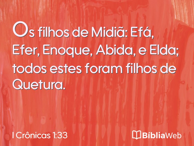 I Crônicas 1:33 em imagem para compartilhar