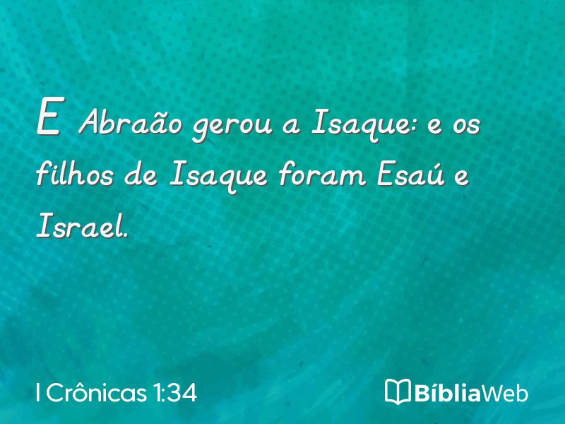 I Crônicas 1:34 em imagem para compartilhar