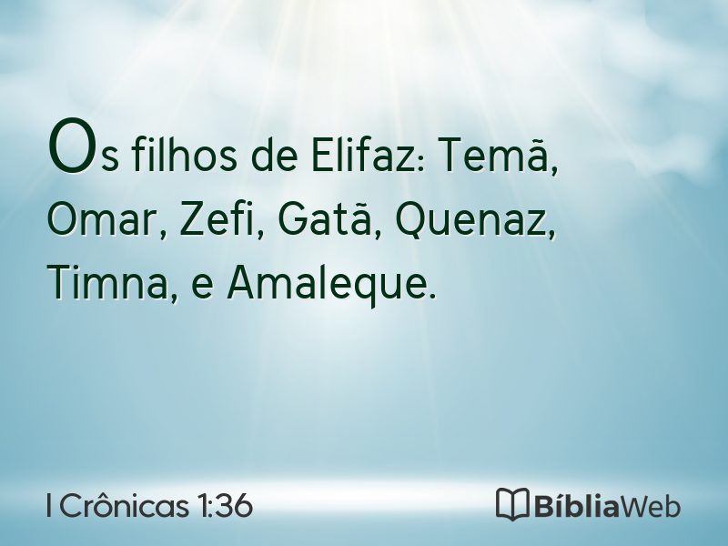 I Crônicas 1:36 em imagem para compartilhar
