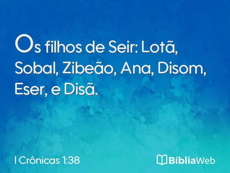 I Crônicas 1:38 em imagem para compartilhar