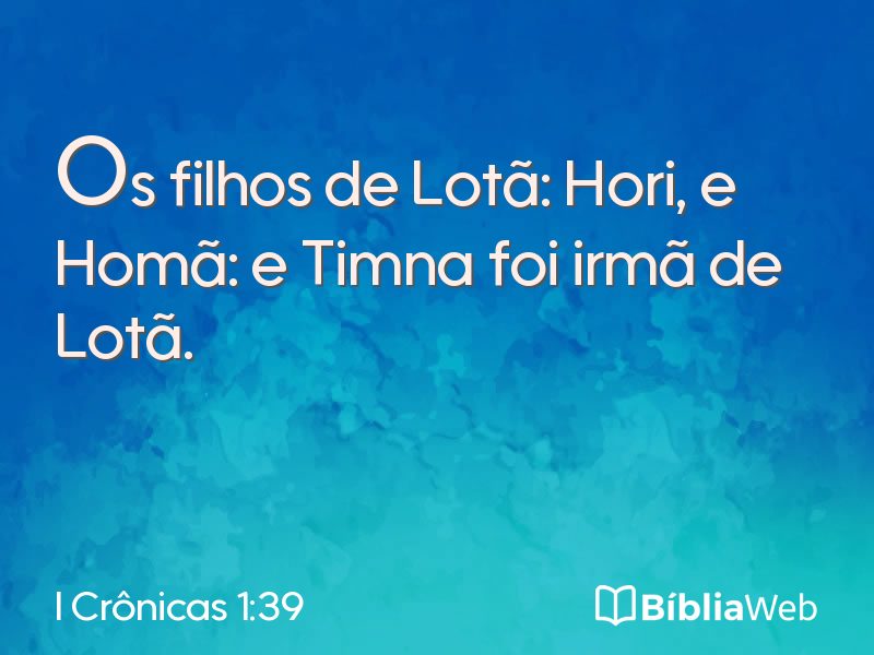 I Crônicas 1:39 em imagem para compartilhar