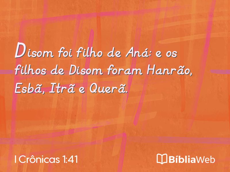 I Crônicas 1:41 em imagem para compartilhar