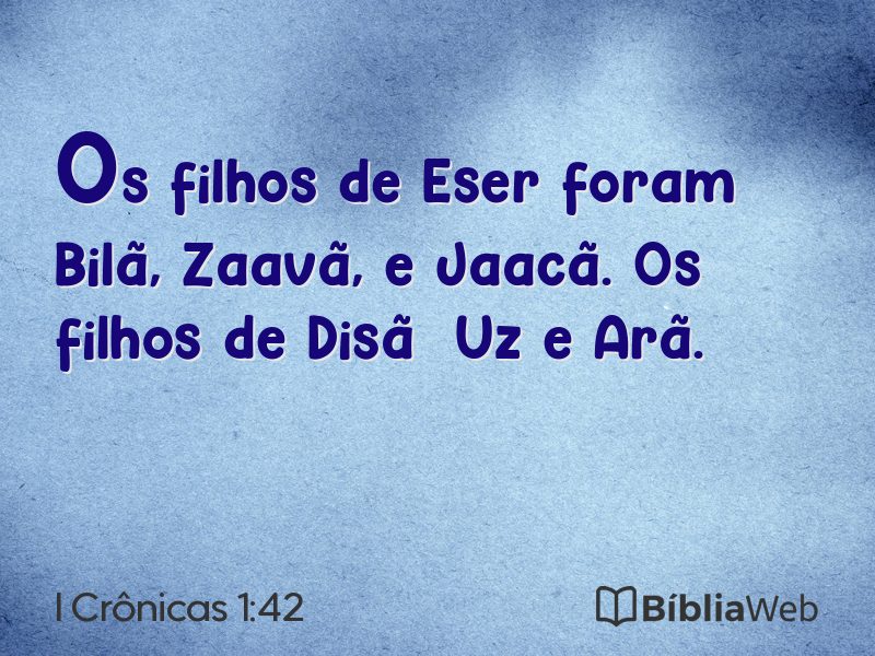 I Crônicas 1:42 em imagem para compartilhar