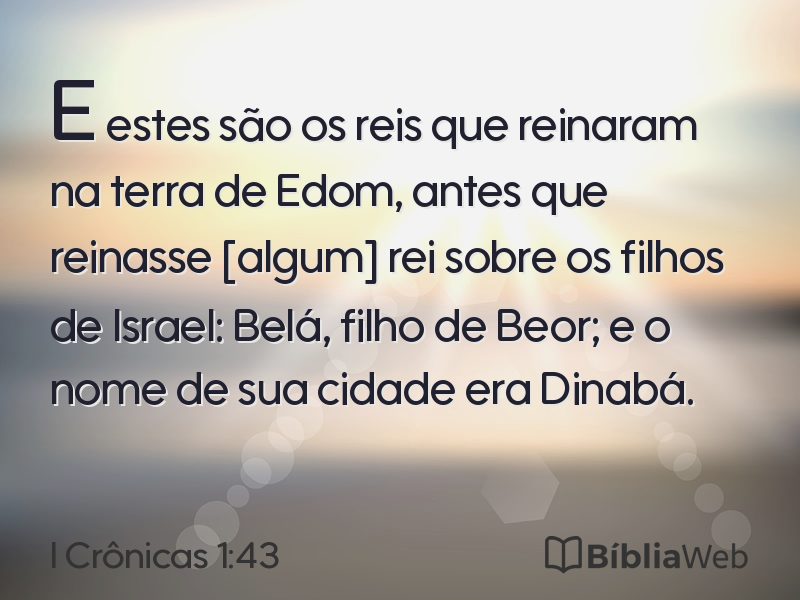 I Crônicas 1:43 em imagem para compartilhar