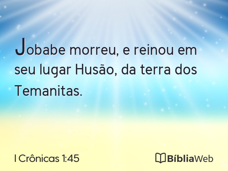 I Crônicas 1:45 em imagem para compartilhar