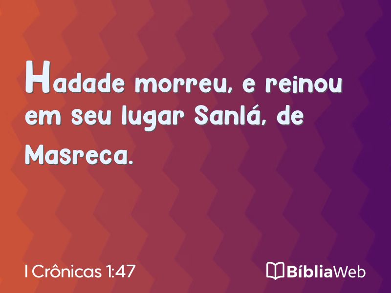 I Crônicas 1:47 em imagem para compartilhar