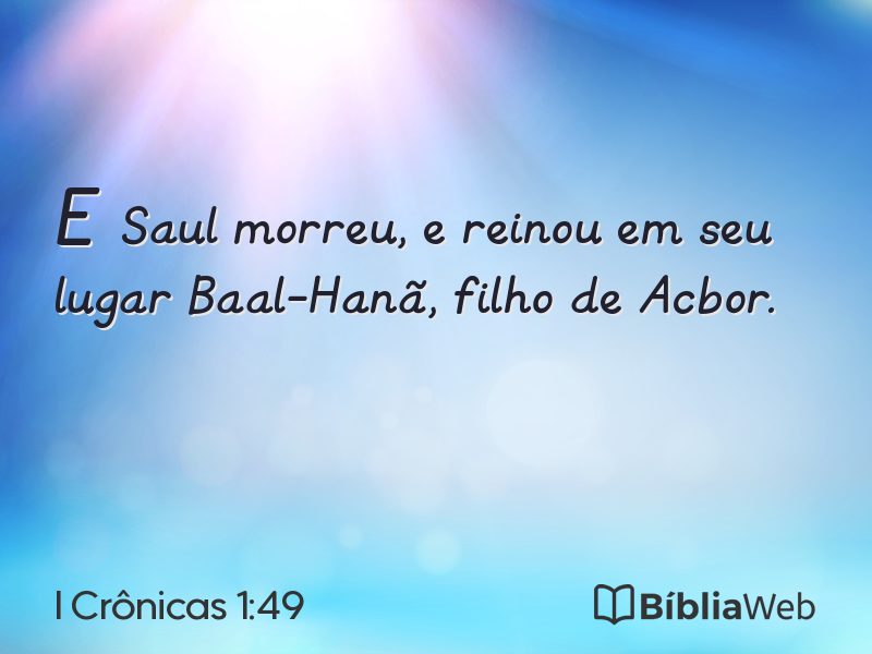 I Crônicas 1:49 em imagem para compartilhar