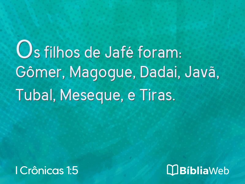 I Crônicas 1:5 em imagem para compartilhar