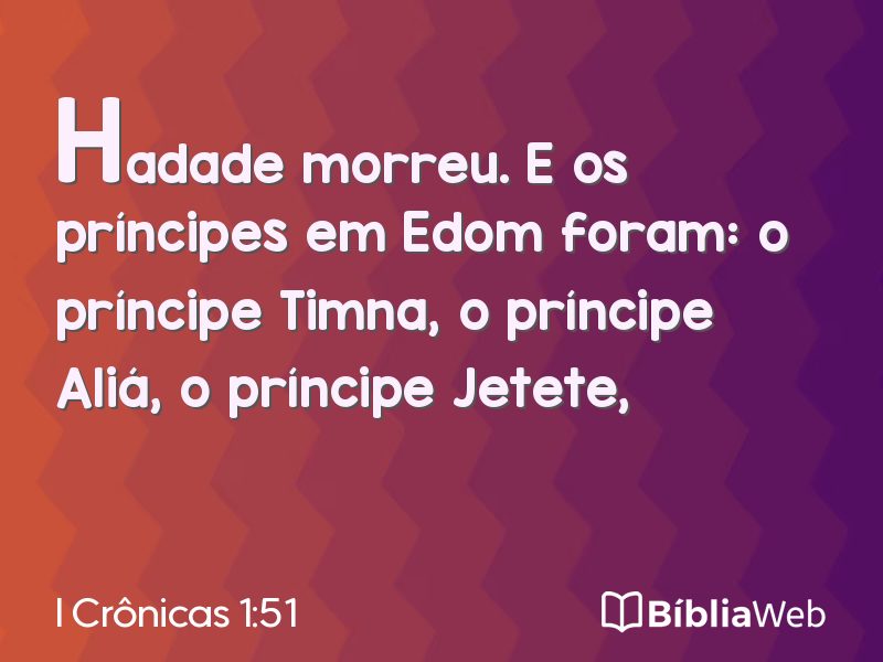 I Crônicas 1:51 em imagem para compartilhar