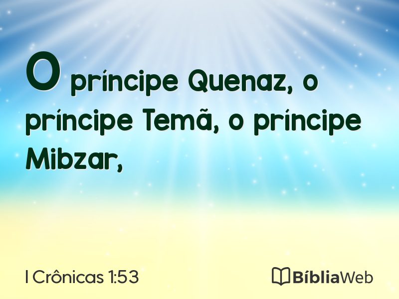 I Crônicas 1:53 em imagem para compartilhar