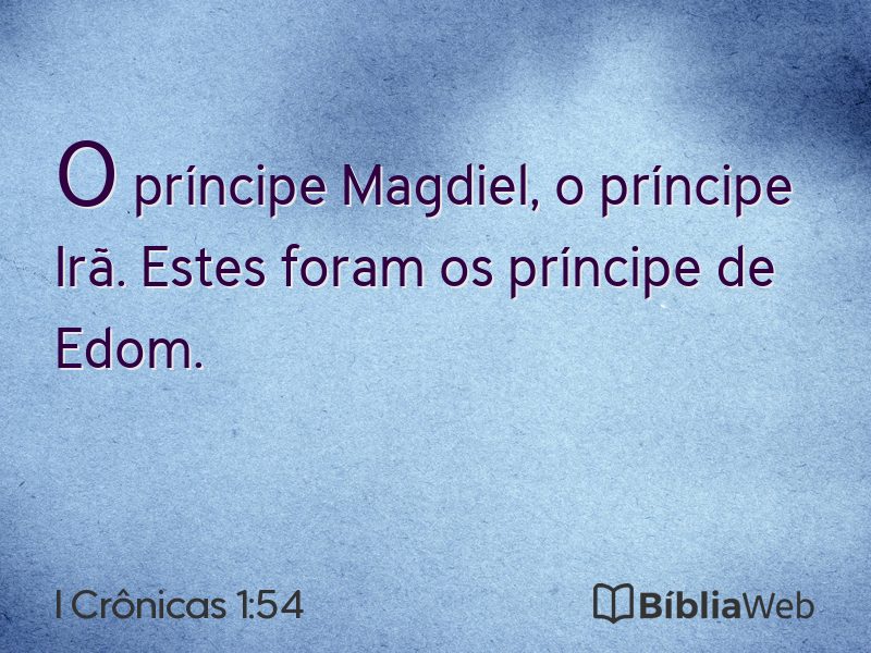I Crônicas 1:54 em imagem para compartilhar