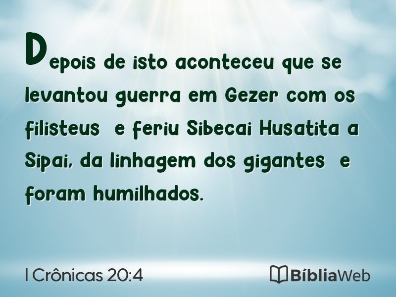I Crônicas 20:4 em imagem para compartilhar