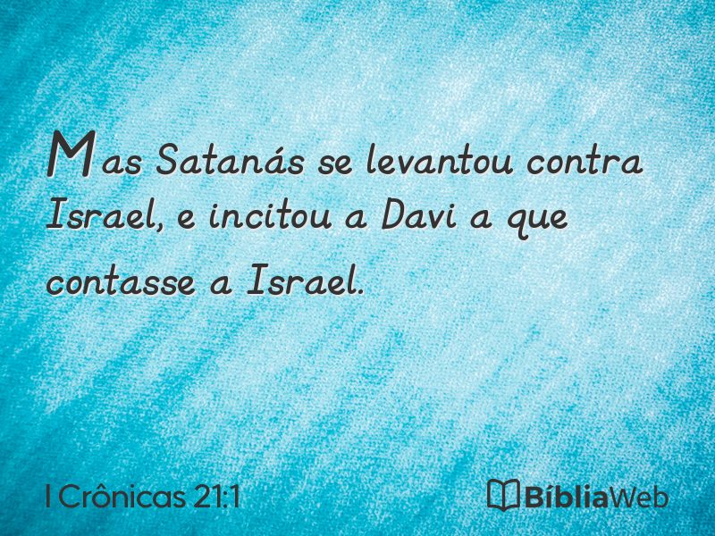I Crônicas 21:1 em imagem para compartilhar