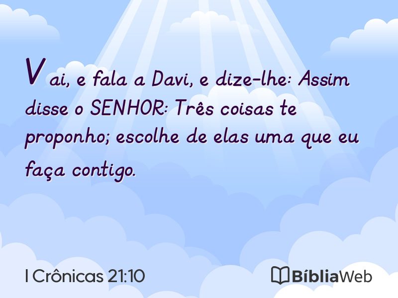 I Crônicas 21:10 em imagem para compartilhar