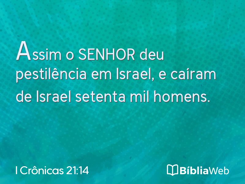 I Crônicas 21:14 em imagem para compartilhar