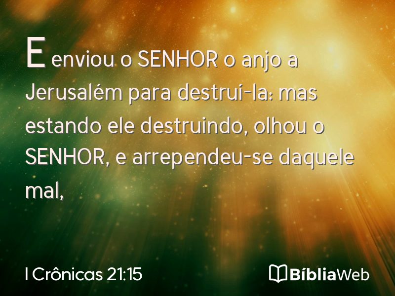 I Crônicas 21:15 em imagem para compartilhar